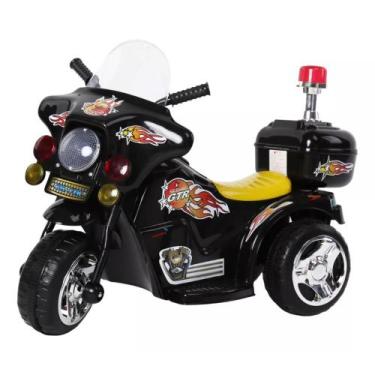 Imagem de Mini Moto Elétrica Infantil Polícia Preta Importway BW006PR