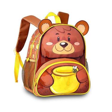 Imagem de Mochila Infantil Clio Pets Bichinhos Floresta Escolar, Urso