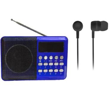 Imagem de Mini Radio Digital Bluetooh  de Bolso Recarregável Entrada Fone P2 Usb