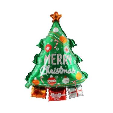 Imagem de Decoração De Árvore De Natal Grande Com Papai Noel, Pinguim, Cervo E B