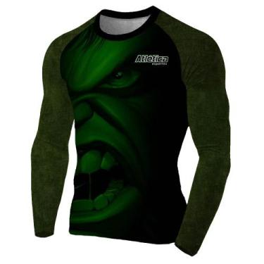 Imagem de Rash Guard Hulk Full Masculina Atlética, Verde, G