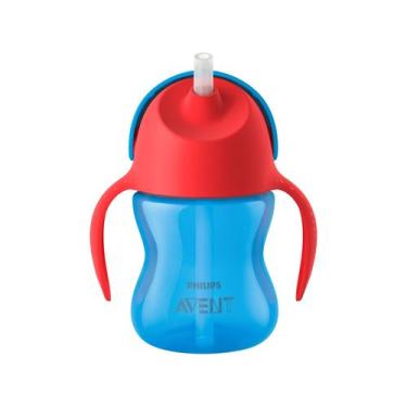 Imagem de Copo Infantil com Canudo 200ml Philips Avent - SCF796/01 Azul e Vermel