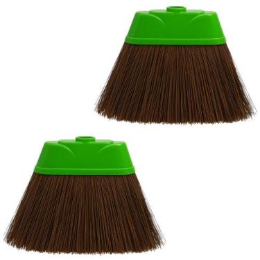 Imagem de Kit 2 Vassoura Piaçava 30cm Base Plástica Reforçada Sem Cabo Limpeza P