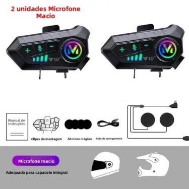 Imagem de Intercomunicador Bluetooth 5.3 Para Capacete De Moto À Prova d'Água 30