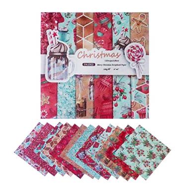 Imagem de Bestgift Pacote de papel para scrapbook, 15,24 cm x 15,24 cm, kit de papel de coleção unilateral para decoração de fotos de feriado, decoração de cartões, 24 folhas