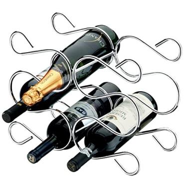 Imagem de Suporte Adega Para 6 Garrafas Vinho Champanhe Aço Cozinha Cromado - 1362 Future