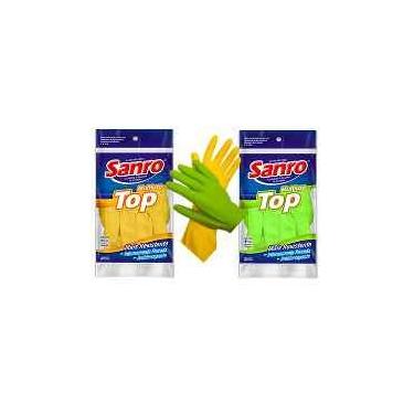 Imagem de Luva látex forrada TOP verde e amarela (kit c/ 10 de cada) - Sanro (M)