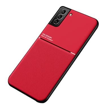 Imagem de Kepuch Mowen Capa para Samsung Galaxy S22+ 5G S22 Plus - Case Placa de Metal Embutida para Samsung Galaxy S22+ 5G S22 Plus - Vermelho