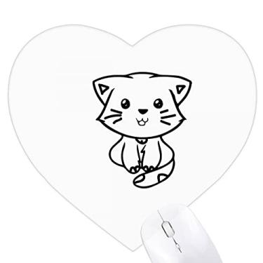 Imagem de Adesivos para gatos de estimação Art Deco Fashion Coração Mousepad Tapete de Borracha para Escritório