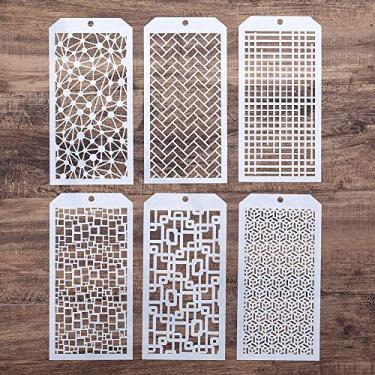 Imagem de Modelo de estêncil decorativo DIY para scrapbook em artesanato de móveis de parede, conjunto de 6 (tijolo)