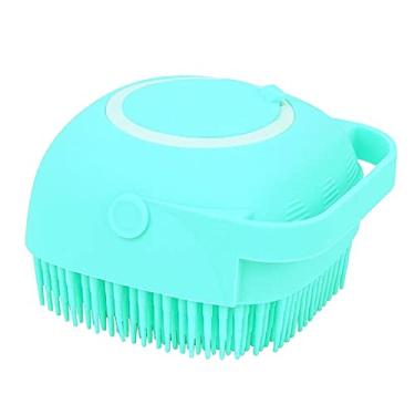 Imagem de F Fityle Escova corporal de silicone com dispensador de gel para banho de sab�o para esfolia��o suave, massagem na pele, esfreg�o corporal para banho de morcego - verde