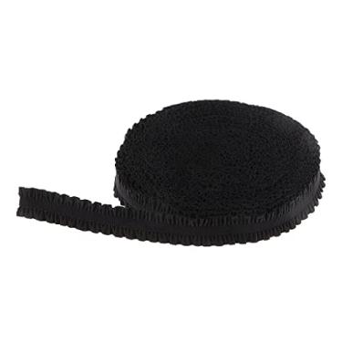 Imagem de Bonarty 9,5 m fita elástica de renda com babados e acabamento em renda – Preto