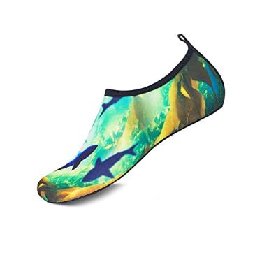 Imagem de Bestgift Sapatos de natação de sola fina de verão com pés descalços, sapatos de rastreamento de rio, sapatos de praia K03 48