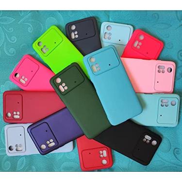 Imagem de Capa Para Celular Xiaomi Poco M4 Pro 4g Case Aveludada Por Dentro Acabamento Premium (AZUL PISCINA)