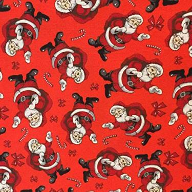 Imagem de Tecido Gorgurinho Papai Noel Fundo Vermelho - 1,50m de Largura
