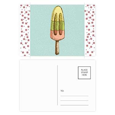 Imagem de Cartão-postal amarelo verde vermelho picolés sorvete Natal flor celebração bênção cartão postal