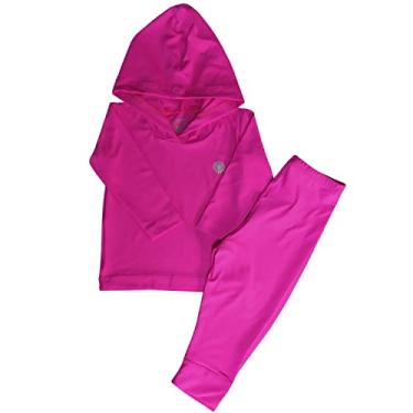 Imagem de Conjunto bebê camiseta e calça com proteção solar UV 50+ Menina (6 Meses, Rosa pink)