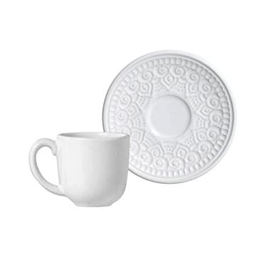 Imagem de Conjunto C/ 6 Xícaras De Café C/ Pires Agra Branco 112 ml