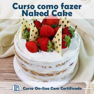 Imagem de Curso online em videoaula de como fazer Naked Cake com Certificado + 2 brindes
