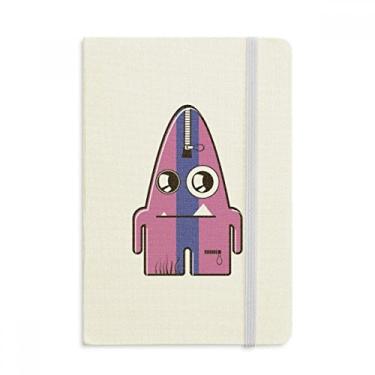 Imagem de Caderno de Monstro Roxo Listrado Universo de Tecido Capa Rígida Clássico Diário