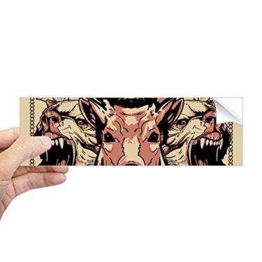 Imagem de DIYthinker Adesivo de para-choque retangular com caveiras de flores e urso veado