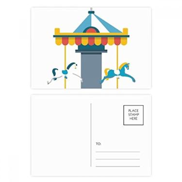 Imagem de Cartão postal com ilustração de carrossel Amazing Funny Park Cartão de felicitações