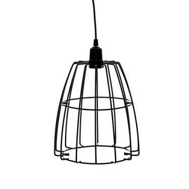 Imagem de Lustre Pendente Aramado Rubi Medio, Metaltru, Preto