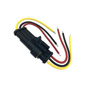 Imagem de Conector elétrico à prova d'água para carro com 3 pinos e cabo conector macho fêmea Qook 5 Kit com fio AWG Marine