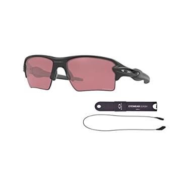 Imagem de Oakley OO9188 Flak 9188B2 59MM Steel/Prizm Dark Golf Rectangle Sunglasses for Men + BUNDLE with Oakley Accessory Leash Kit