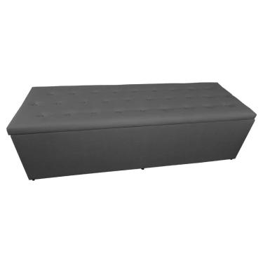 Imagem de Báu Calçadeira Juliana 90cm Suede Cinza - Vallisa Decor