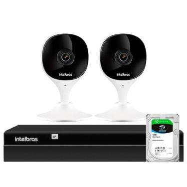 Imagem de Kit 2 Câmeras Wi-Fi iMx C Intelbras e Inteligência Artificial Branca + Gravador Digital de Vídeo Intelbras NVR NVD 1404 4 Canais + HD SkyHawk 1TB