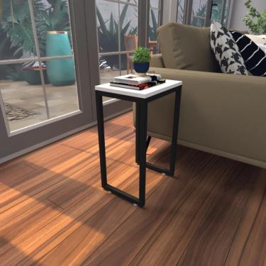 Imagem de Mesa Lateral Branca Aparador De Sofa Sala Mesa Lateral Cama