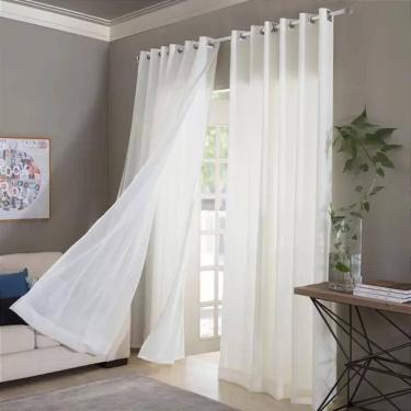Imagem de Cortina Voil Santorini 270X400 Cm Adomes Bege Creme