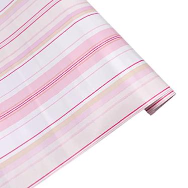 Imagem de Yifasy Papel de parede com listras rosa 3 m Rolo Revamp Sapateira Consola Mesa Parede Parede Papel DIY Cômoda Forro Prateleira (P-30 x 45 cm)