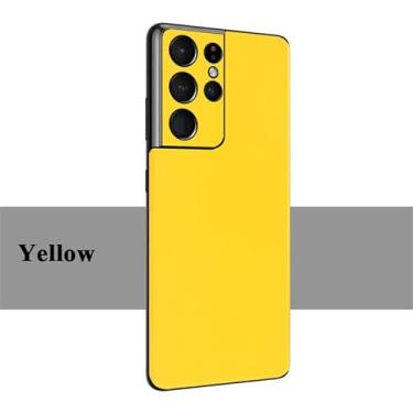Imagem de For Samsung Galaxy S22 S21 FE Plus Ultra 5G Jet Bright Surface Rear Back Glossy Decal Skin Protective Sticker Wrap Bumper Film Guard (Not a Case) (S22 Plus 5G,Yellow)