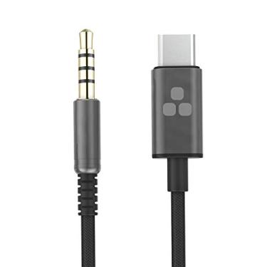 Imagem de Cabo AUX USB-C da Bolle & Raven (tipo C a 3,5 mm) durável, sem emaranhamento cabo USBC para macho 3,5 mm auxiliar (ligação de áudio para conector de carro, fones de ouvido, alto-falantes) preto