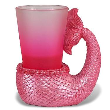 Imagem de CoTa Global Copo de shot de cauda de sereia rosa legal - acessório de licor para casa e bar, divertido atirador de vida oceânica para café expresso e bebidas alcoólicas - 8,5 cm