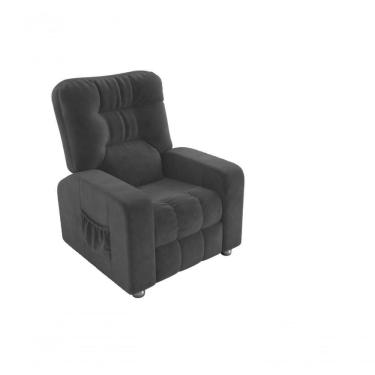 Imagem de Poltrona Matrix Reclinável Azera - Veludo Chumbo