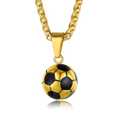 Imagem de GOLDCHIC JEWELRY Colar esportivo para homens e meninos, colares de cruz de beisebol de aço inoxidável unissex personalizado/futebol/basquete colar com corrente presente para fãs de esportes, Banhado a ouro, Sem Pedra Preciosa