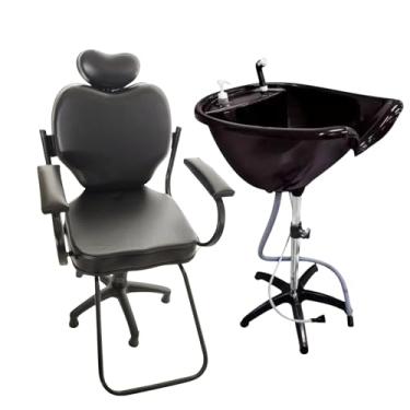 Imagem de HENVIFER, Kit Salão Lavatório Portátil + Cadeira Cabelereiro Henvifer