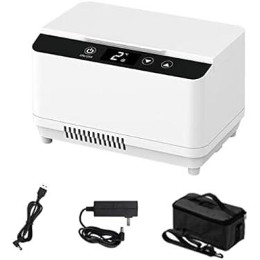 Imagem de Refrigerador de medicamentos para carro, refrigerador portátil de insulina para diabéticos, caixa de resfriamento de organização médica externa com display LED e bateria 230x145x145mm, sem b