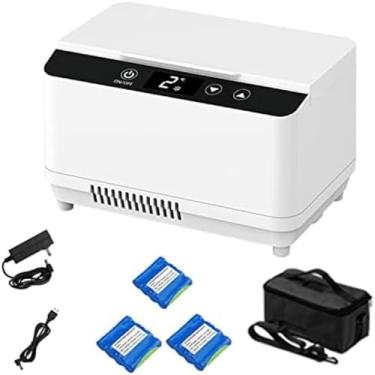 Imagem de Refrigerador de medicamentos para carro, refrigerador portátil de insulina para diabéticos, caixa de resfriamento de organização médica externa com display LED e bateria 230x145x145mm, bater