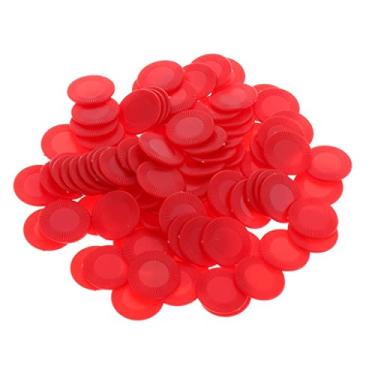 Imagem de 100 fichas de cassino de plástico ABS de 23 mm para jogos de bingo - jogos divertidos para a família e cassino - e perfeito para pôquer, Mahjong e muito mais - ótimo para crianças a partir de 3 anos -
