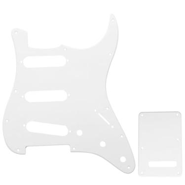 Imagem de Musiclily Kit Escudo SSS Pickguard Com Tampa Traseira para Guitarra Fender EUA/Mexicana Made Stratocaster Standard Estilo Moderno, 1 Camada Branco