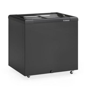 Imagem de Freezer Plano Vidro Reto Deslizante Ghd200lb Gelopar Expositor 210 Litros All Black Gelopar 220v