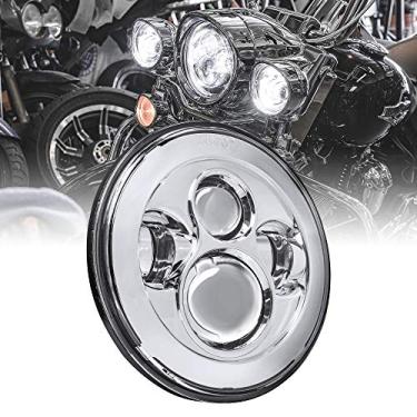 Imagem de TRUE MODS Farol de LED de 7 polegadas para Harley Davidson [acabamento cromado] conversores H4 Plug and Play para Road King Electra Glide Ultra Classic Limited Heritage Softail Fat Boy Tri Street