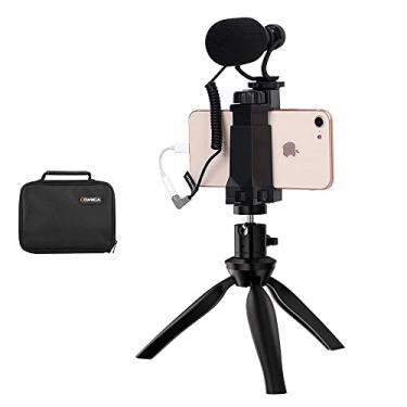 Imagem de Comica Microfone para smartphone CVM-VM10-K2 com tripé, microfone de vídeo Shotgun para iPhone e telefone Android, kit de vlogging para gravação no YouTube, Facebook Live
