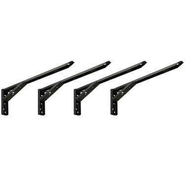 Imagem de Kit 02 Pares Suporte Para Mesa Dobrável Retrátil 30 cm H02 Mão Francesa Preto - Lyam