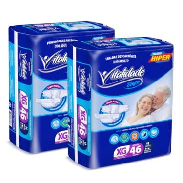 Imagem de Kit com 2 Pacotes Fralda Descartável Geriátrica XG 92 Unidades Revenda Fita