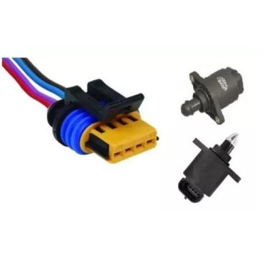 Imagem de Chicote conector 04 Vias para Atuador de Marcha Lenta GM VW Fiat Ford 